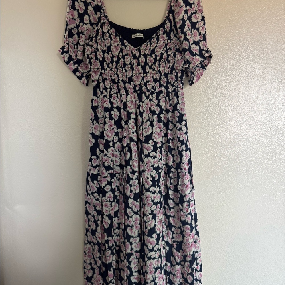 Abercrombie & Fitch (WORN ONCE) Floral Dress - Black and Pink
